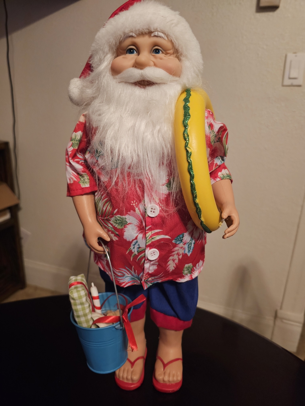Merry Brite Coastal Beach Santa Figurine 20” NWT Tropical Christmas